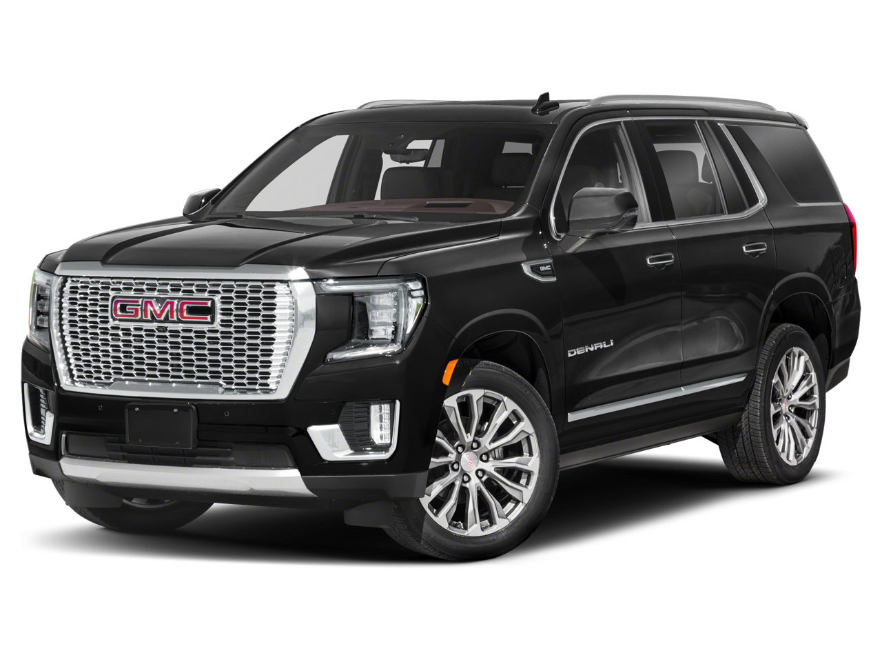 2021 GMC Yukon Denali in White Frost Tricoat — front three-quarter view