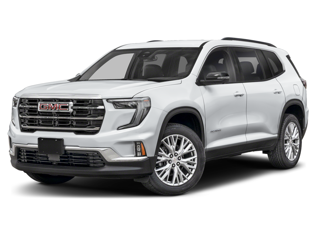 2024 GMC Acadia Elevation in White Frost Tricoat — front three-quarter view